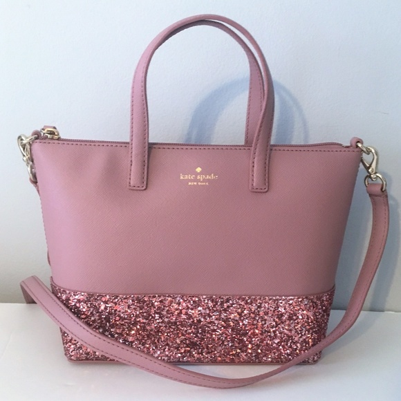 kate spade Handbags - KATE SPADE Crossbody Glitter Satchel ~ Dusty Peony